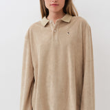 Terrycloth Polo Shirt — Biscuit