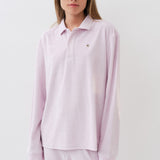 Terrycloth Polo Shirt — Strawberry Milk