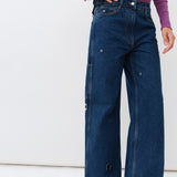 Eyelet Salma Jeans — Indigo Blue