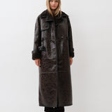 Alexa Trenchcoat — Distressed Brown