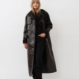 Alexa Trenchcoat — Distressed Brown