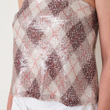 Lorah Top — Grey Argyle