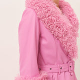 Foxy Shearling Coat — Fuchsia Pink