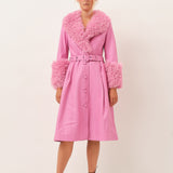 Foxy Shearling Coat — Fuchsia Pink