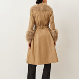 Foxy Shearling Coat — Beige