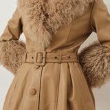 Foxy Shearling Coat — Beige