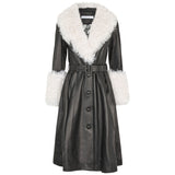 Foxy Shearling Coat — Black / Cloud