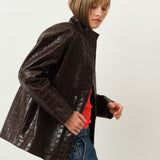 Baba Jacket — Brown Croco