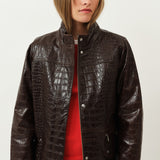 Baba Jacket — Brown Croco