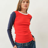 Betsy Longsleeve T-shirt — Bleu / Blanc / Rouge