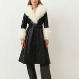 Foxy Shearling Coat — Black / Cloud