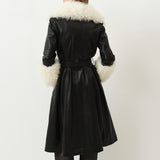 Foxy Shearling Coat — Black / Cloud