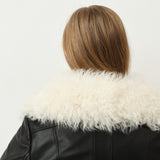 Foxy Shearling Coat — Black / Cloud