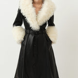 Foxy Shearling Coat — Black / Cloud