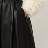 Foxy Shearling Coat — Black / Cloud