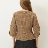 Christie Top — Cafe Latte Plaid