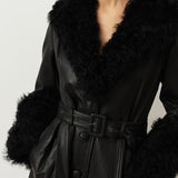 Foxy Shearling Coat — Black