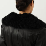 Foxy Shearling Coat — Black