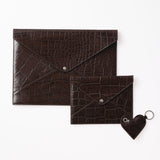 Big Envelope Bag — Brown Croco