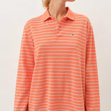 Serena Polo Shirt — Melon Stripe