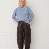 Scarlett Pants — Brown Croco