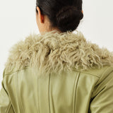 Foxy Shearling Coat — Sage