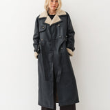 Alexa Trenchcoat — Navy / Beige