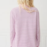 Serena Polo Shirt — Berry Stripe