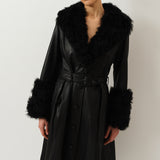 Foxy Shearling Coat — Black