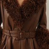 Foxy Shearling Coat — Walnut