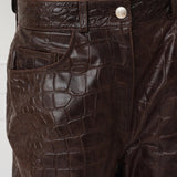 Scarlett Pants — Brown Croco