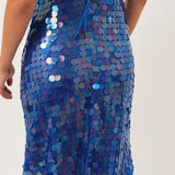 Polly Dress — Deep Blue Sequin