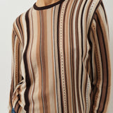 Kira Sweater — Brown Multi Stripe