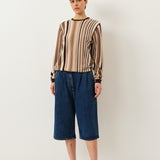 Kira Sweater — Brown Multi Stripe