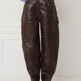 Scarlett Pants — Brown Croco