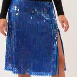 Marna Skirt — Deep Blue Sequin