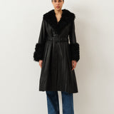 Foxy Shearling Coat — Black