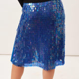 Marna Skirt — Deep Blue Sequin